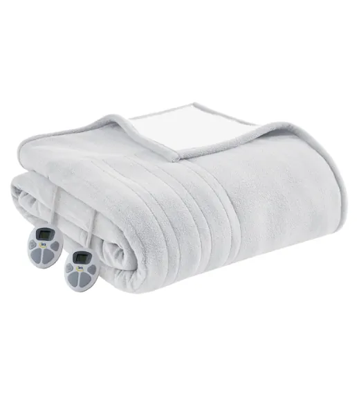 Serta Fleece to Faux Shearling Heated Blankets